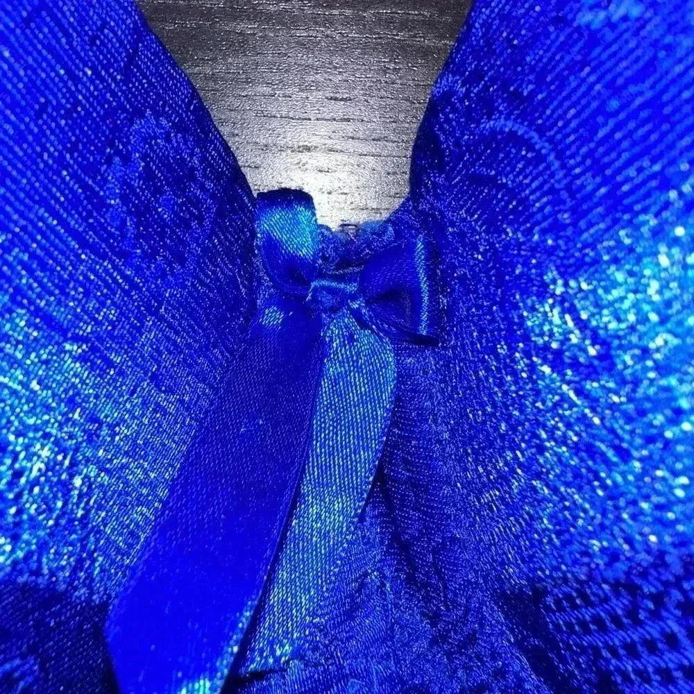 NWOT PADDED BRA SHINY COBALT size 46/105 cup size D - Picture 4 of 5